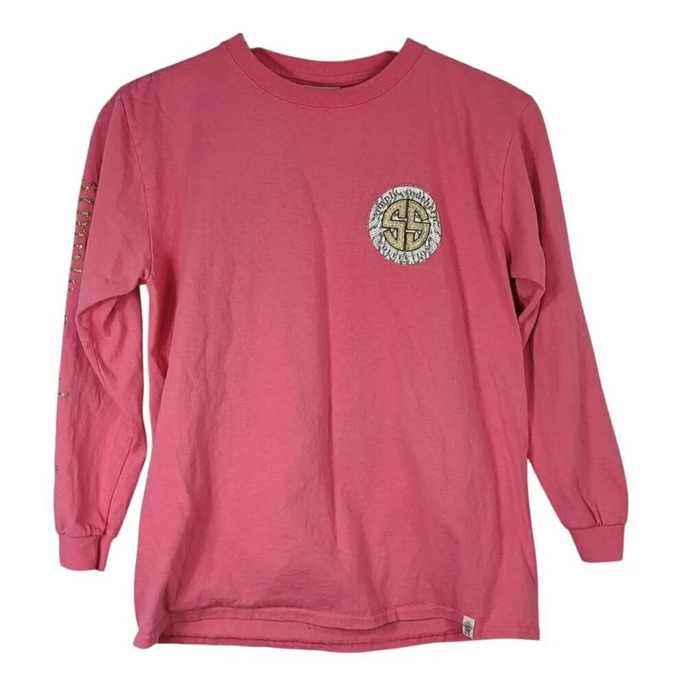 Simply Southern Christmas Cows TShirt Pink Large Cowbells Ring Are You Listening